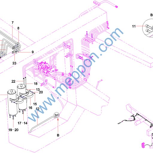 Шланг, артикул B230103003877, Sany