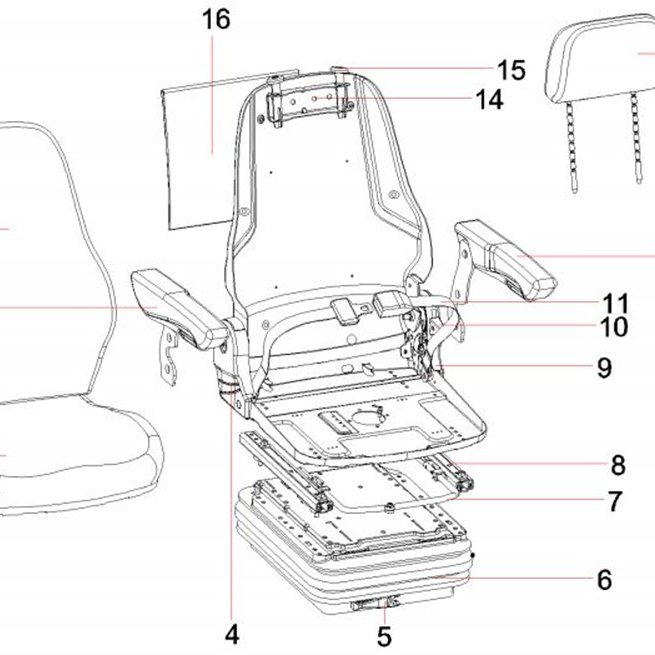 Headrest Assembly, артикул 60309858, Sany