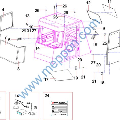 Винт, артикул 23002292, Sany