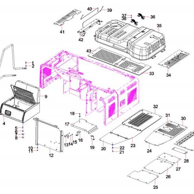 Левая верхняя задняя пластина крышки, артикул 13556767, Sany